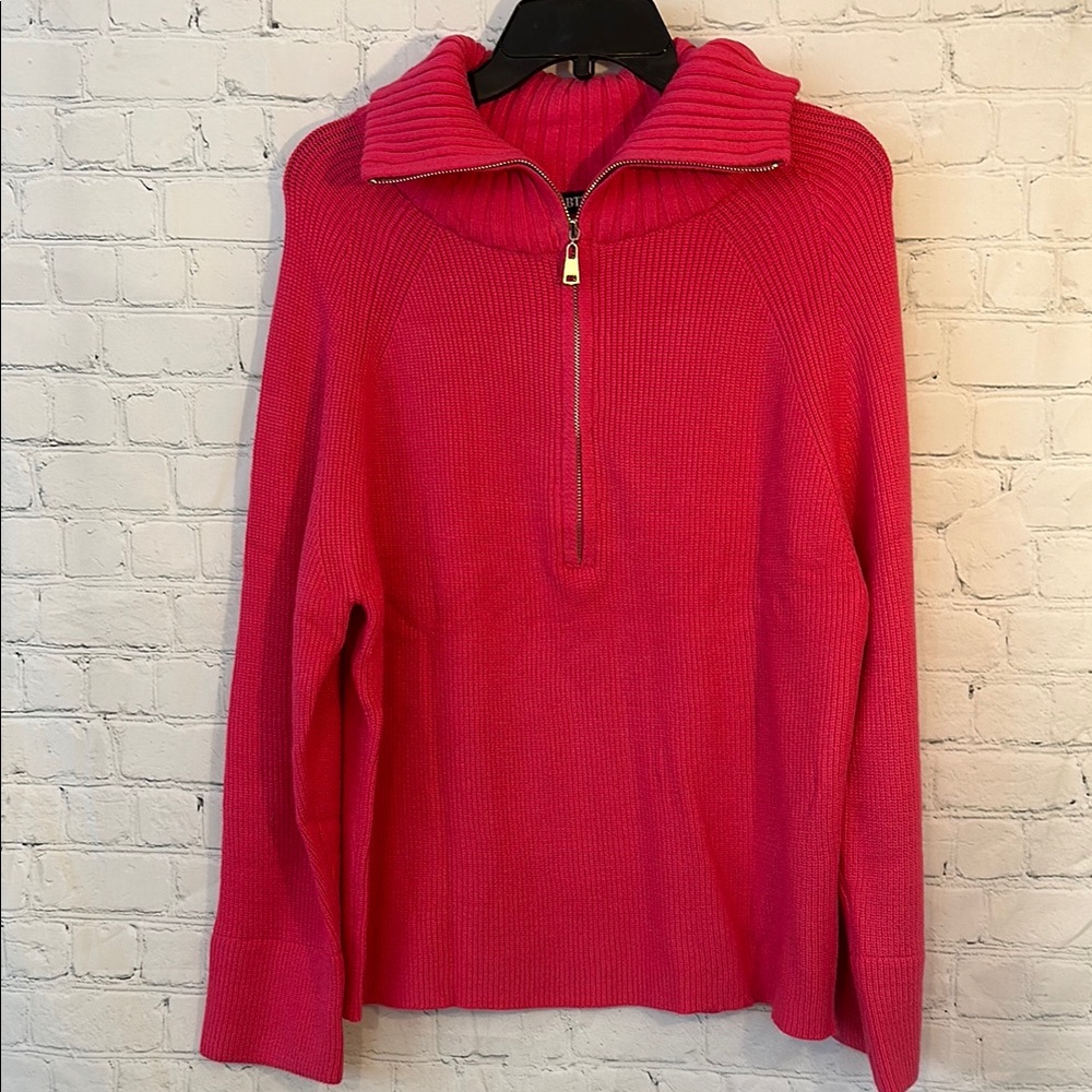 Nwt Amazon Women's Pink Half-Zip Sweater